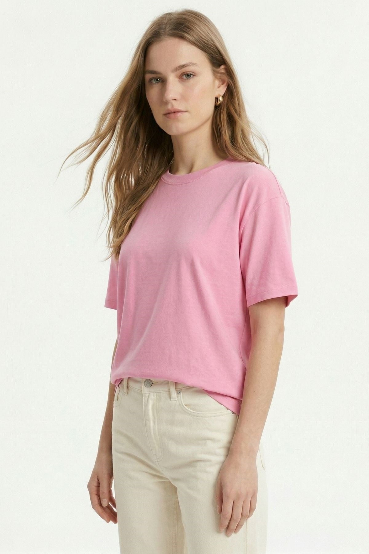 Oversize Tişört TCR-1633 Pembe 2