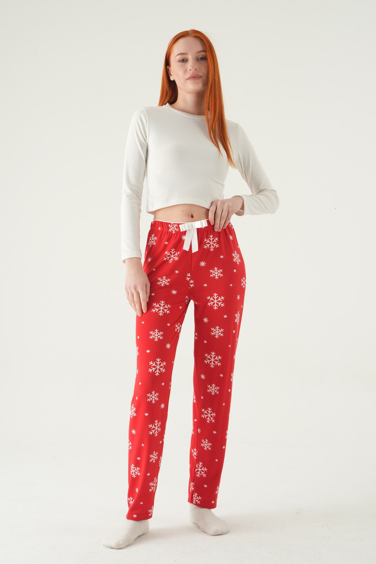 Kar Desen Pijama 4531 Kırmızı
