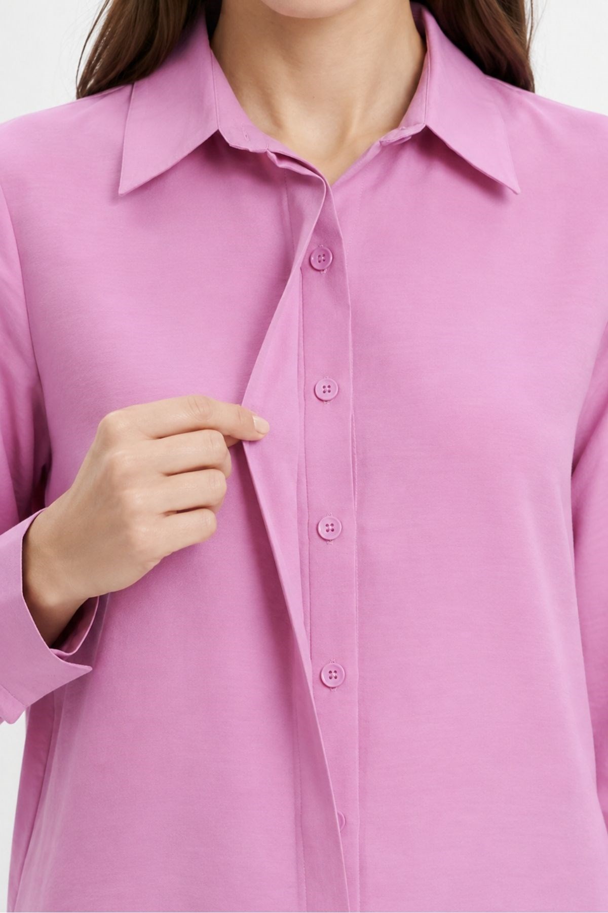 Gizli Düğmeli Tunik 8698 Pembe 3
