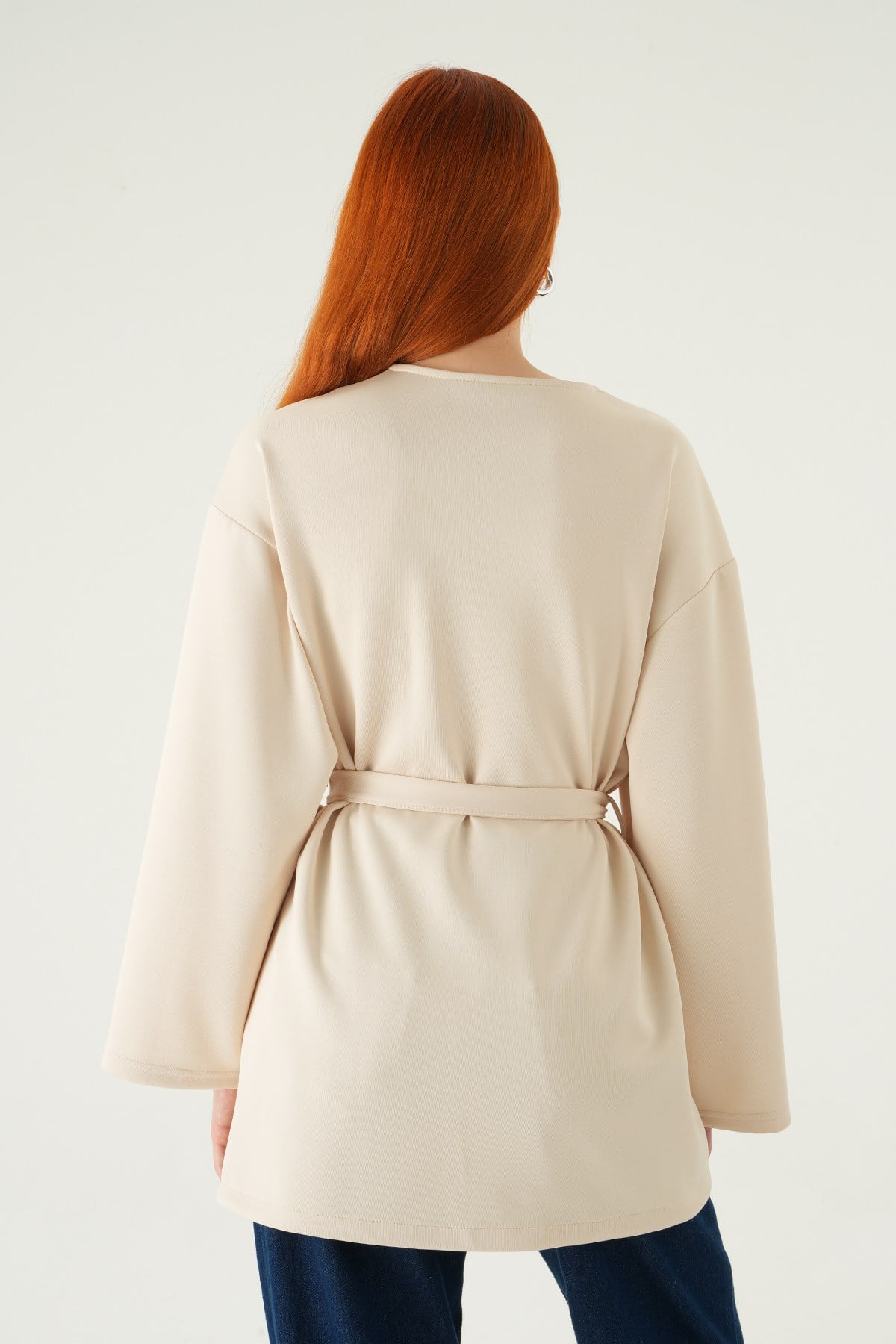 Kuşaklı Geniş Kol Kimono 3068A Taş 5
