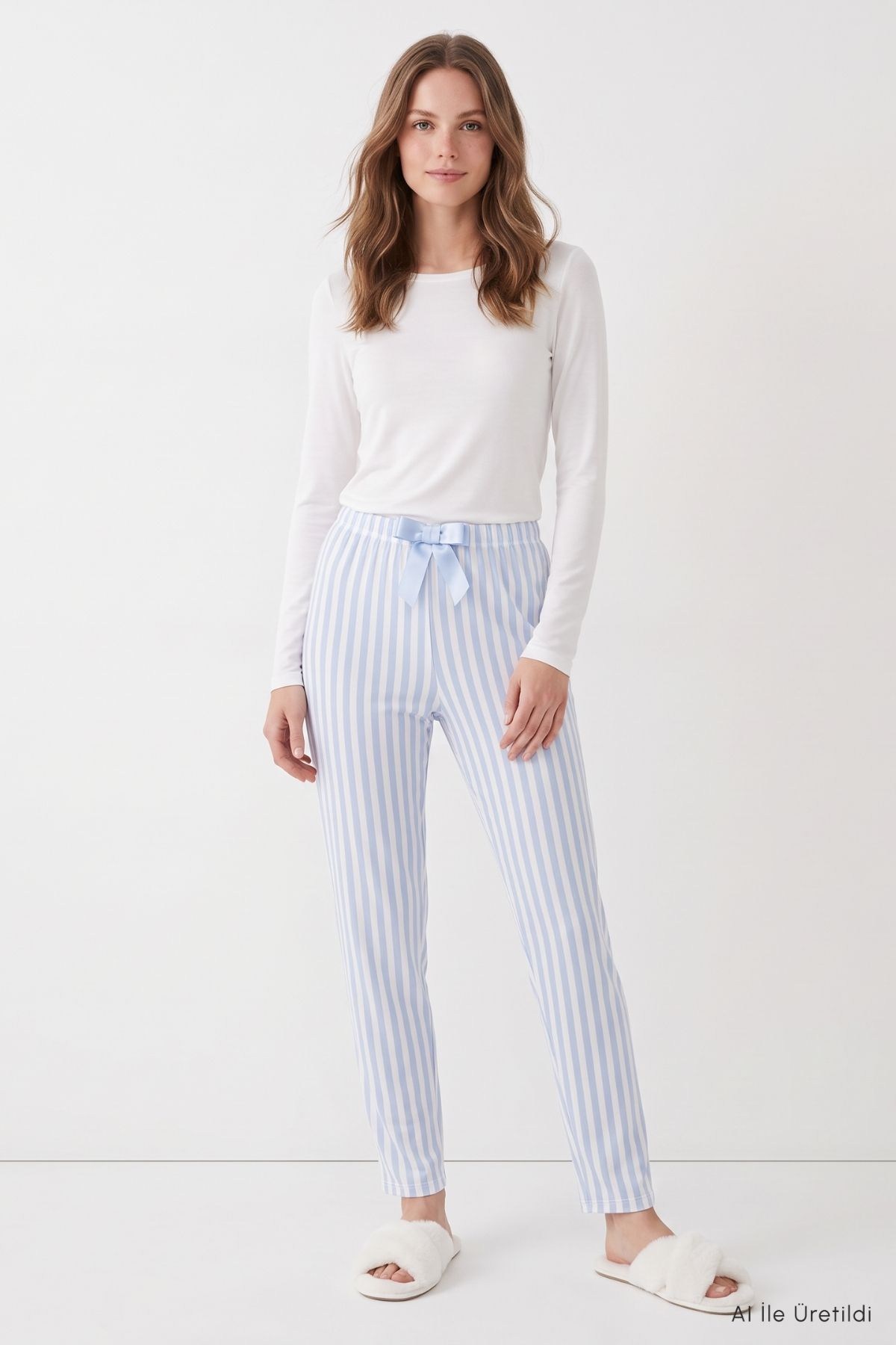 Çizgili Pijama 4523 Mavi 2