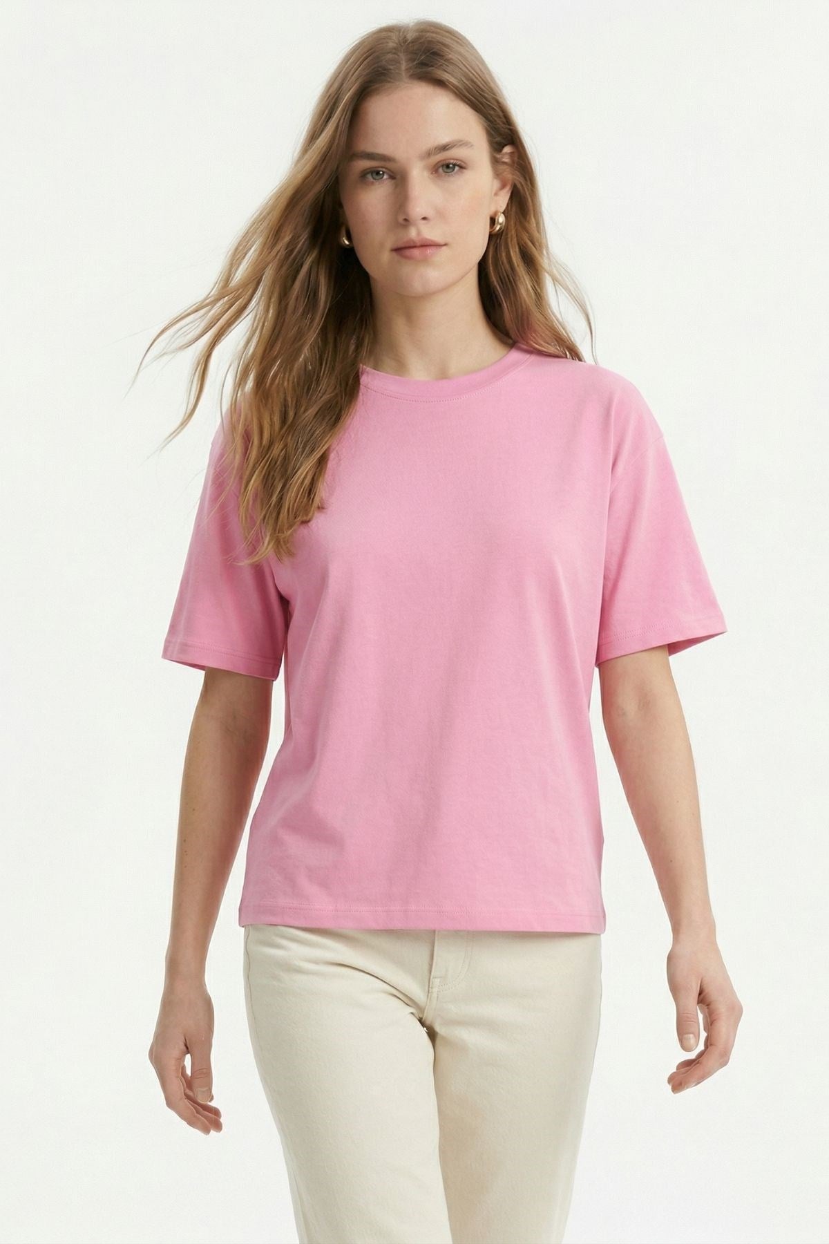 Oversize Tişört TCR-1633 Pembe 3