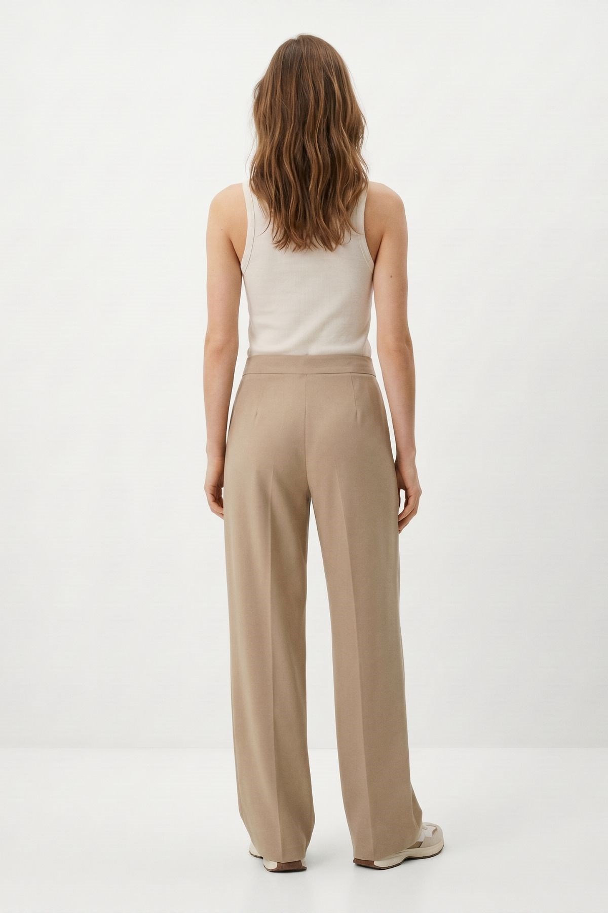 Camel Düğmeli Geniş Pantolon 3206A 3