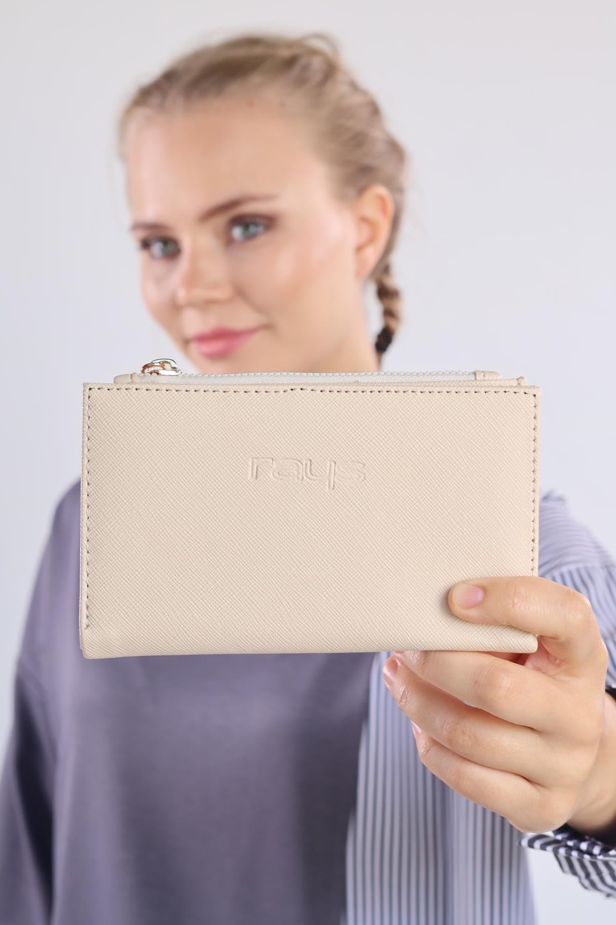 Çıtçıtlı Fermuarlı Cüzdan 033 Krem 2