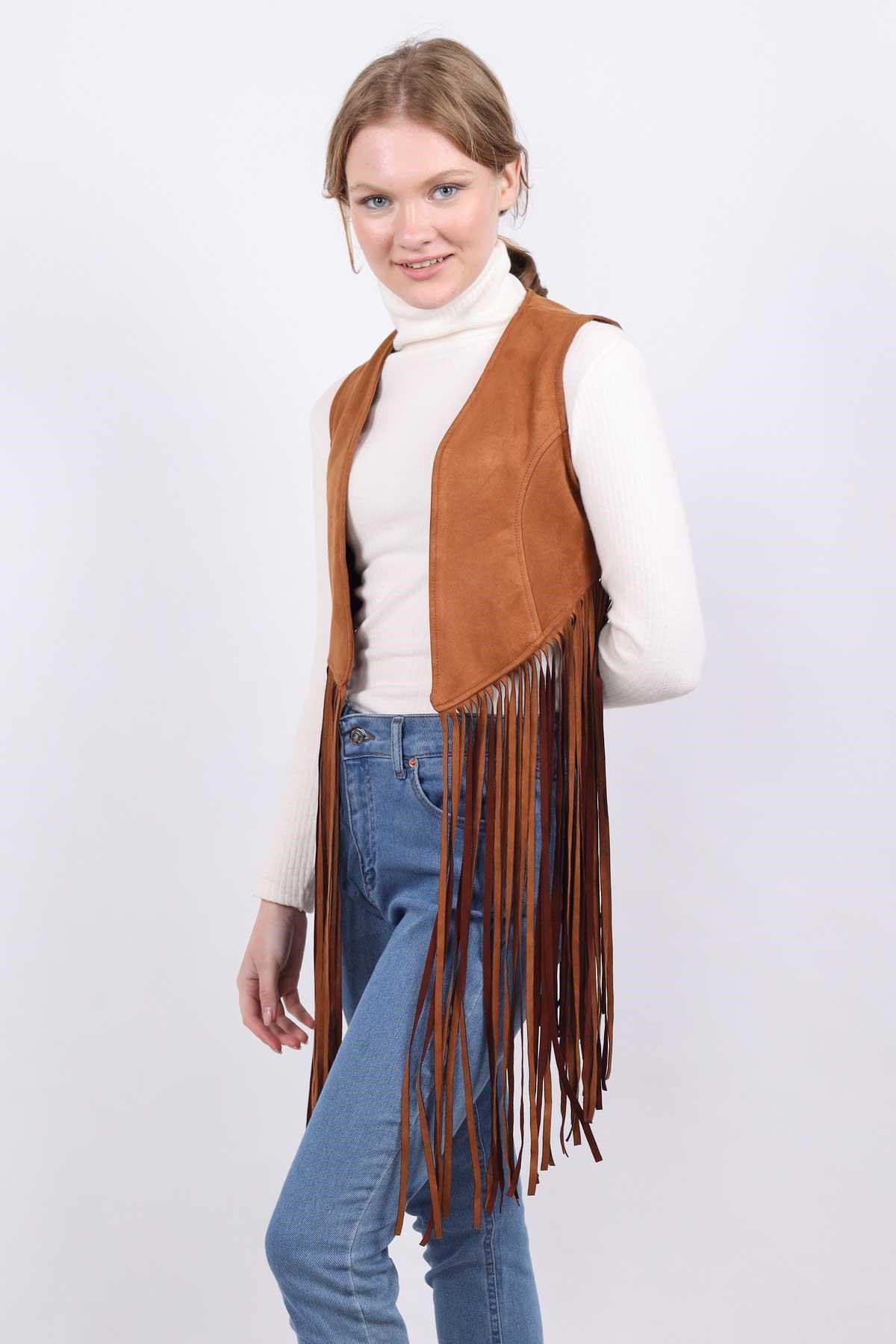 Püsküllü Yelek 5018 Taba 7