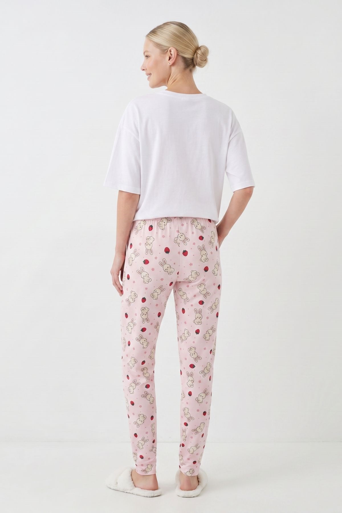 Tavşan Desen Pijama 6453 Pembe 3