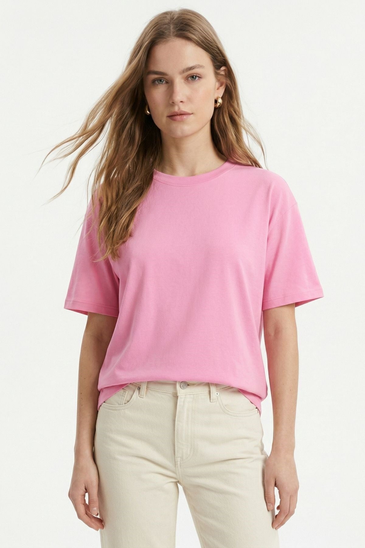 Oversize Tişört TCR-1633 Pembe