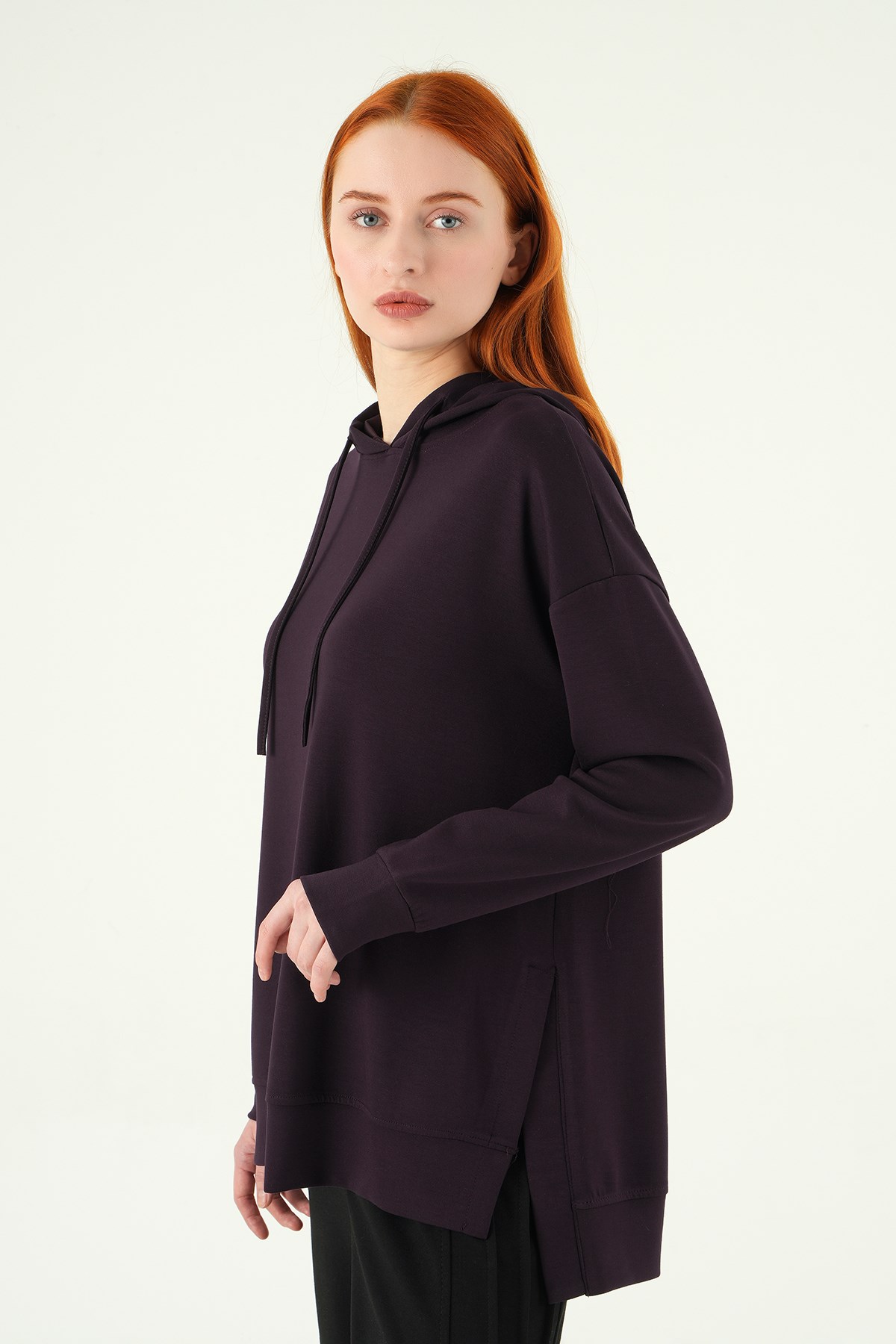 Mürdüm Kapüşonlu Tunik 8309A 2