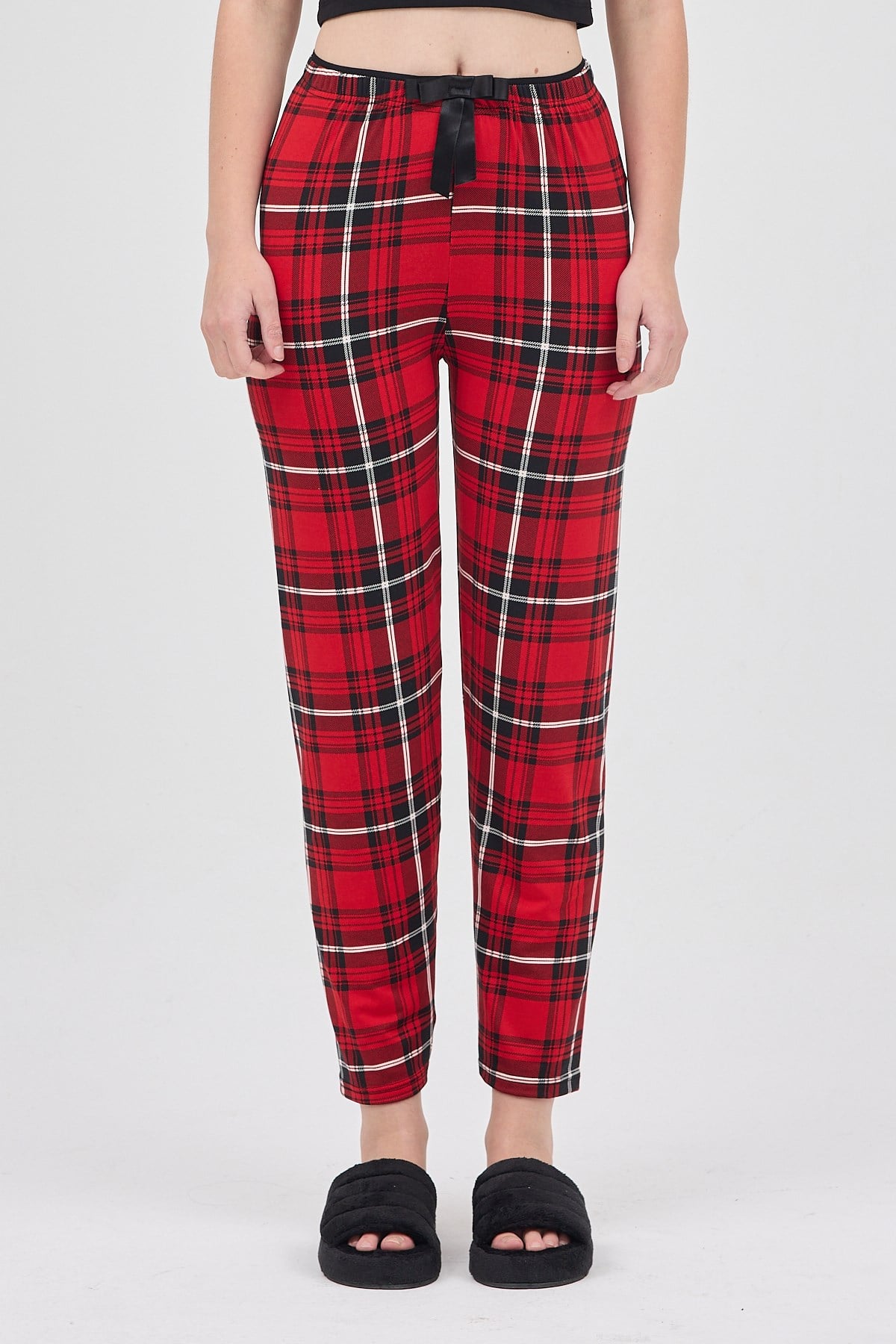 Kırmızı Desenli Kadın Pijama 4543 2