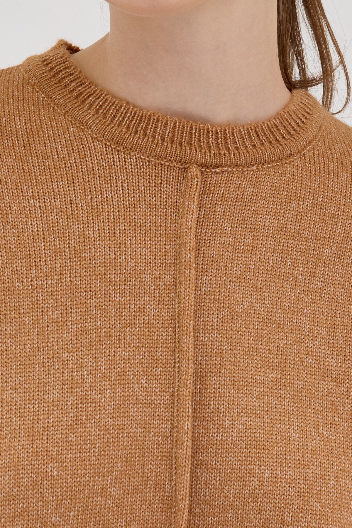 Taba Oversize Bisiklet Yaka Kadın Kazak 2345 4