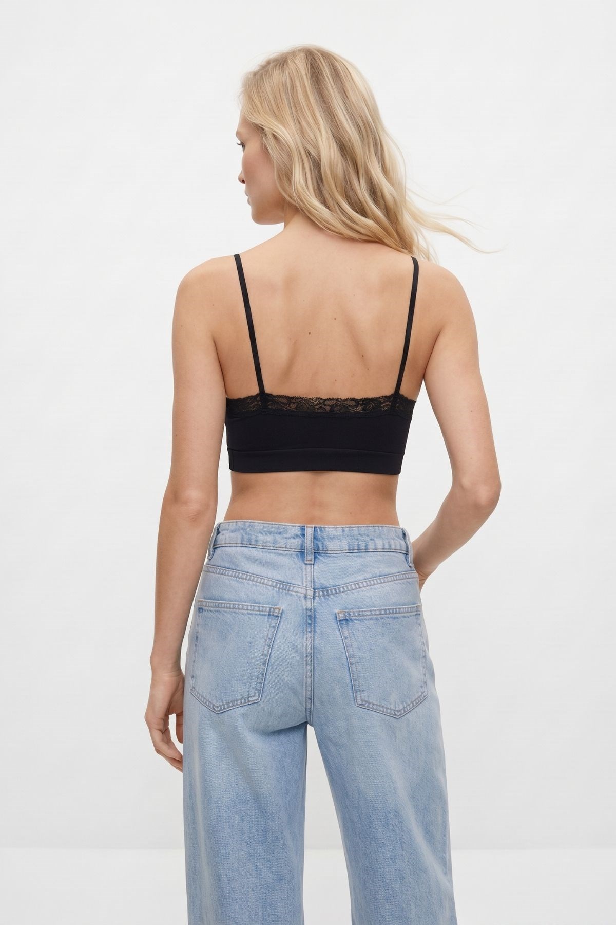 Dantelli Pedli Balensiz Bralet 9055 Siyah 3