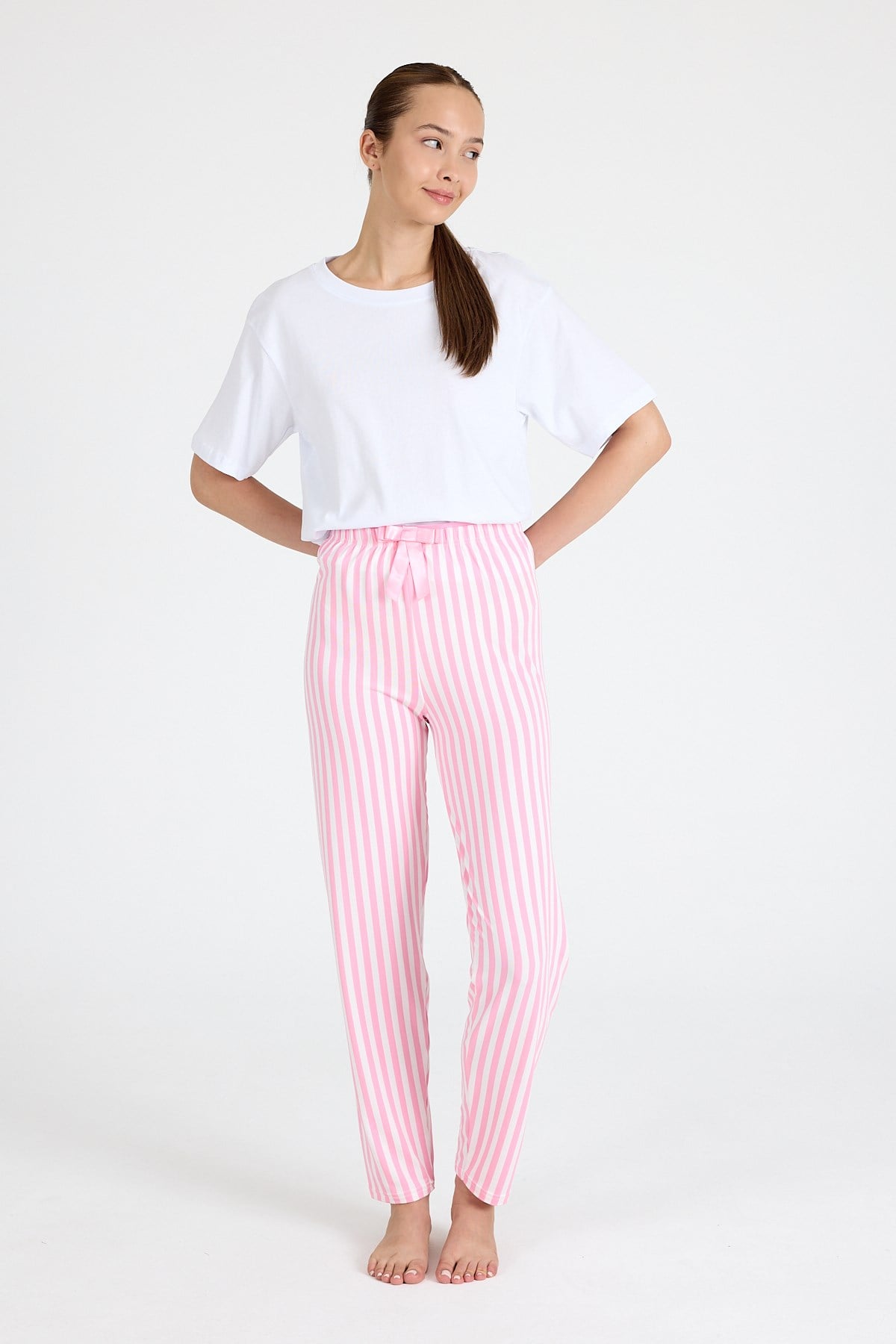Pembe Çizgili Pijama Altı 4523 2