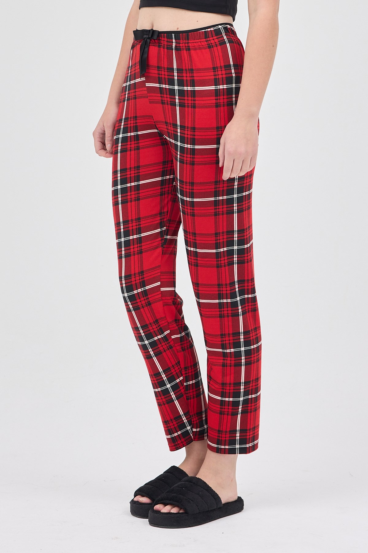 Kırmızı Desenli Kadın Pijama 4543 3