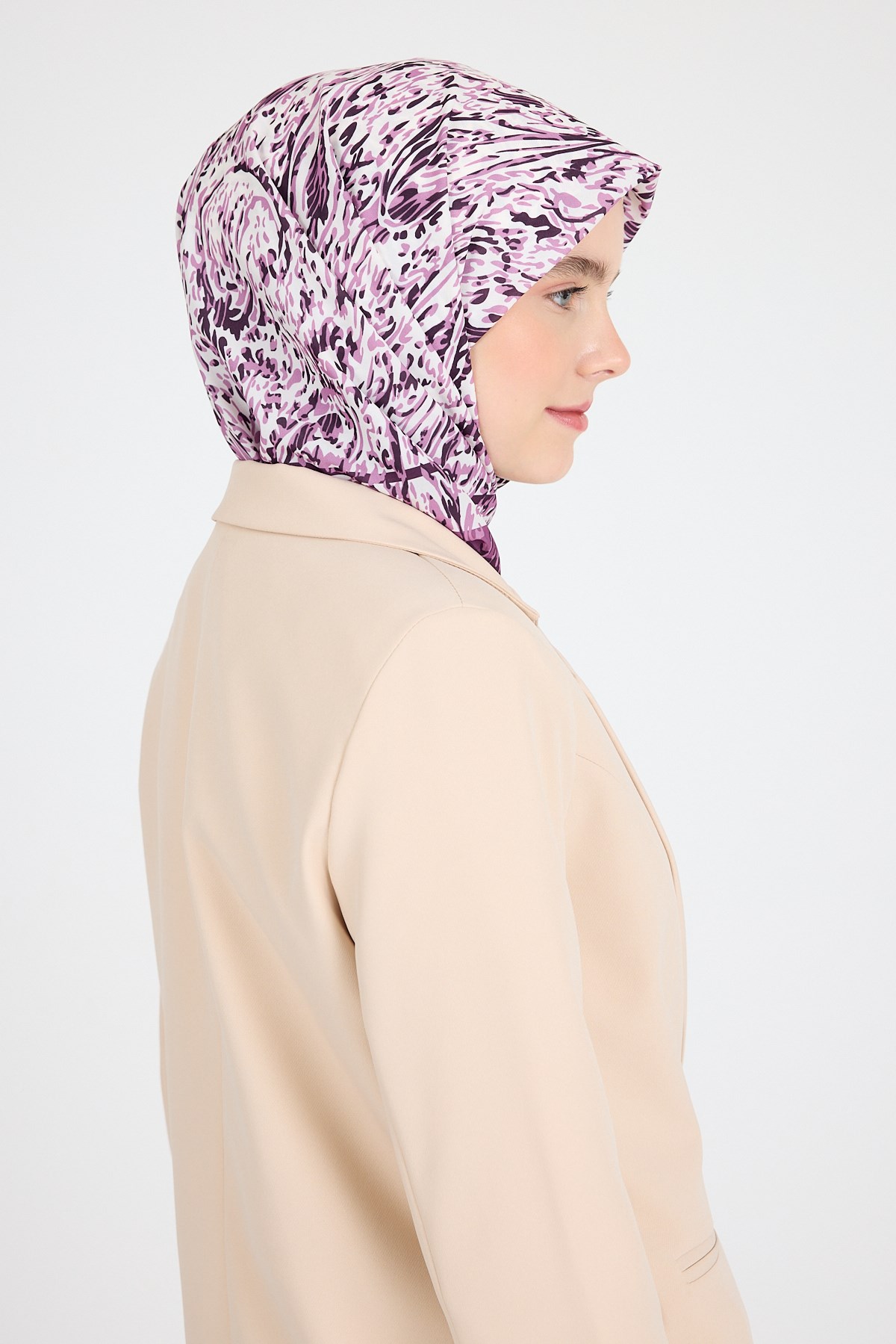 Mor Ebru Desenli Eşarp 3012