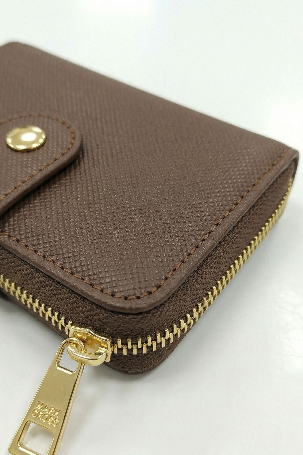 Çıtçıtlı Fermuarlı Cüzdan 243 Kahve 2