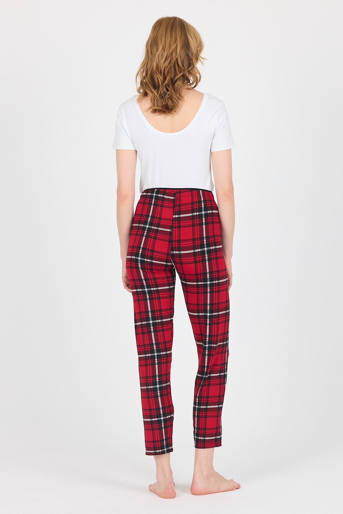 Kırmızı Ekose Desen Pijama Altı 4517 5