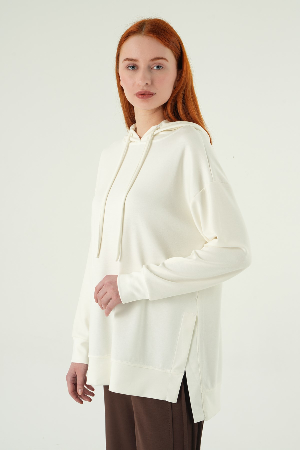 Kapüşonlu Tunik 8309A Ekru