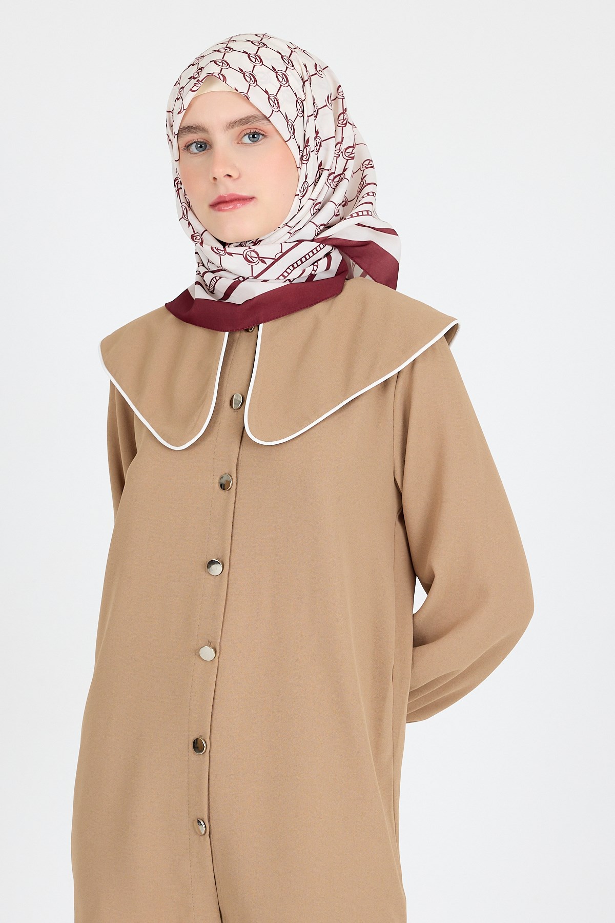 Bordo Monogram Desenli Eşarp 3015 2