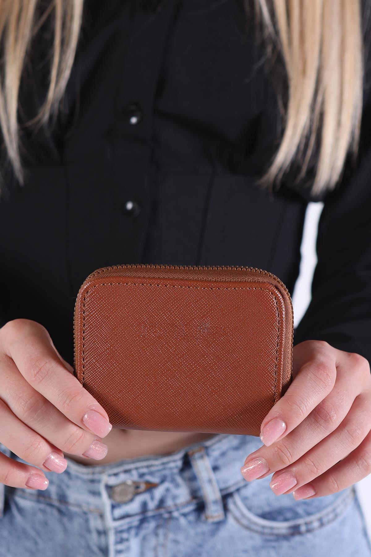 Fermuarlı Mini Cüzdan 024 Taba 4