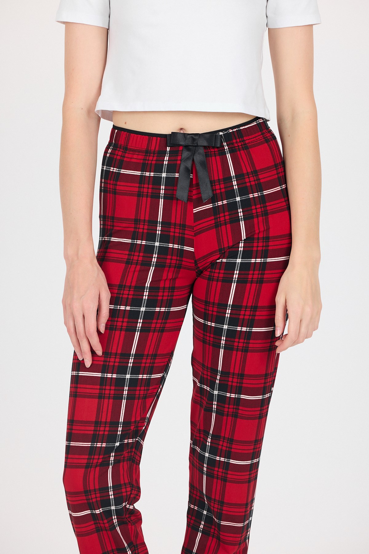 Kırmızı Ekose Desen Pijama Altı 4517 4