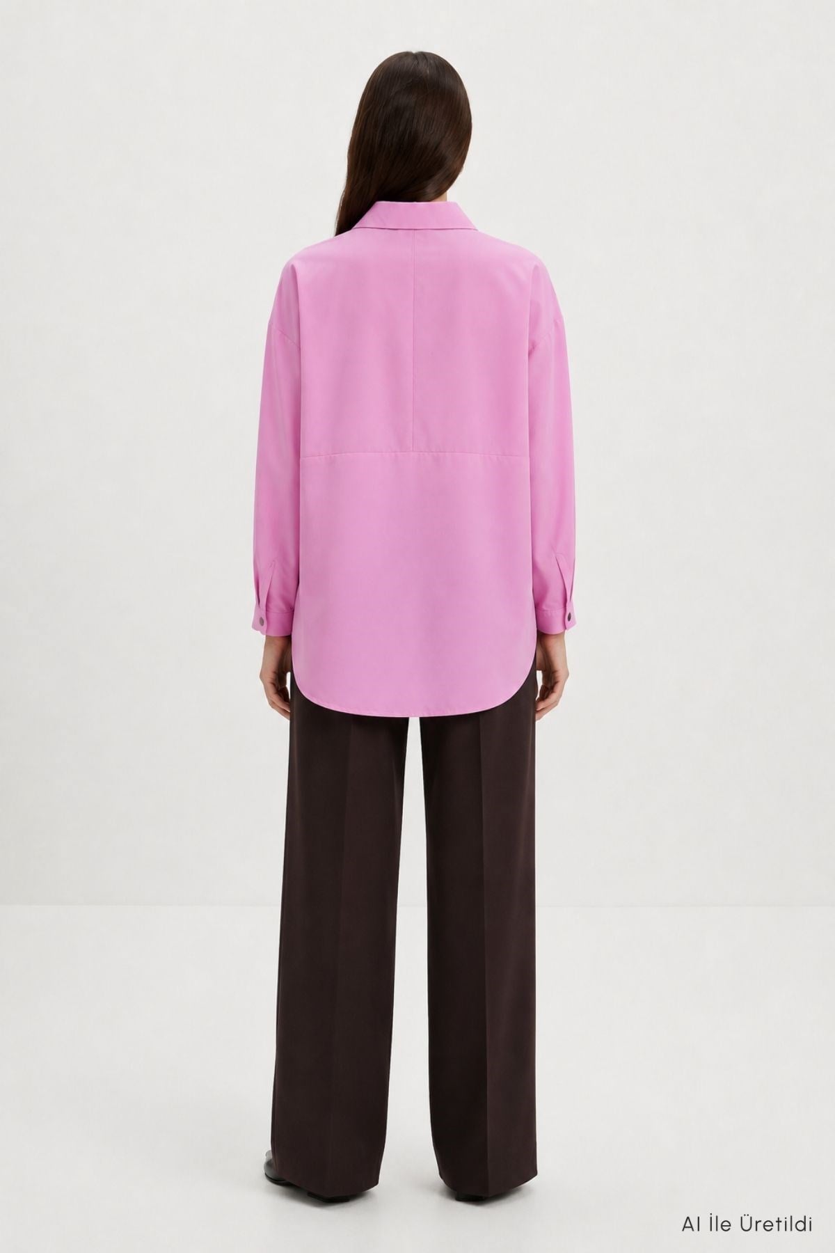 Düğmeli Salaş Tunik 4537 Pembe 3