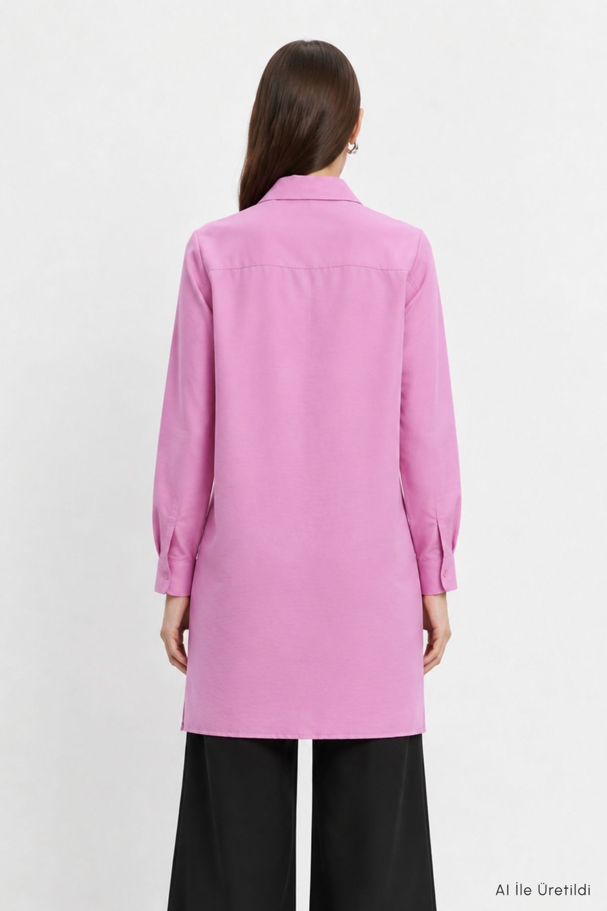 Gizli Düğmeli Tunik 8698 Pembe 4