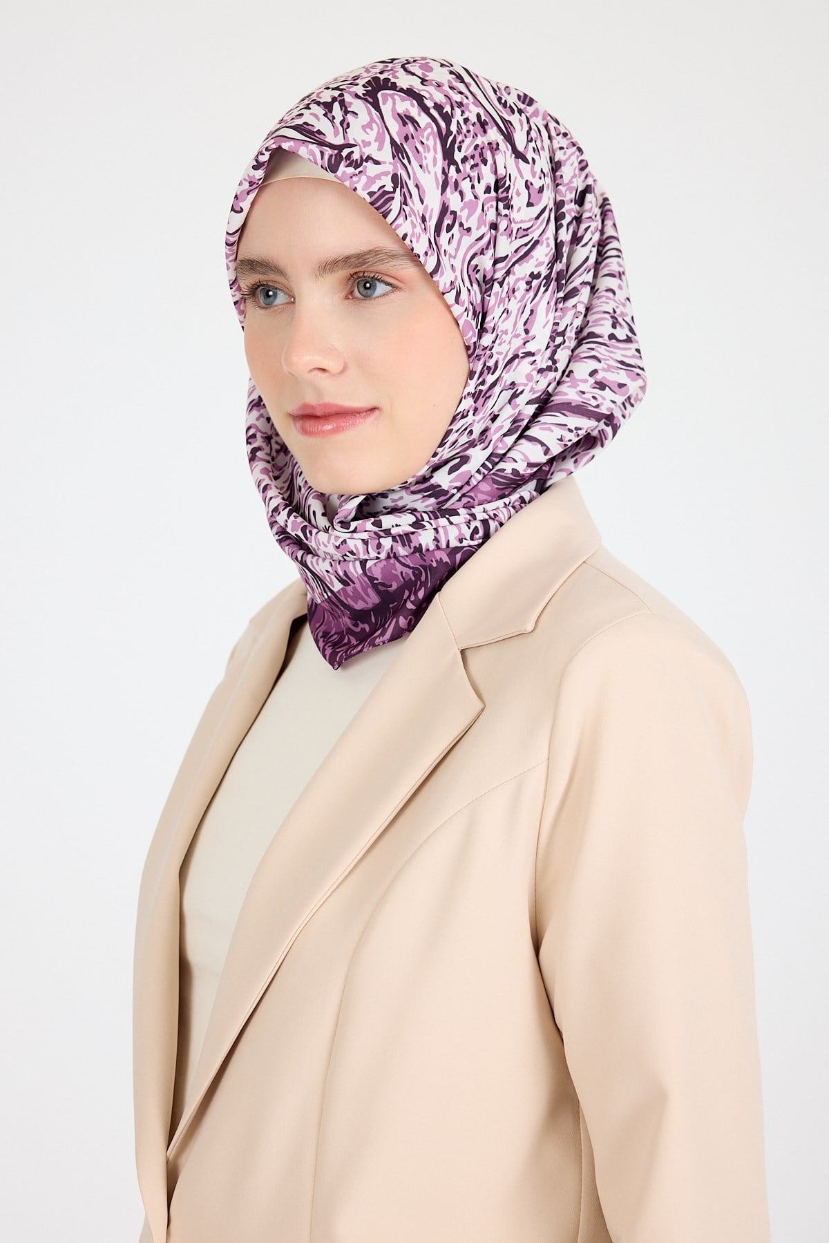 Mor Ebru Desenli Eşarp 3012 2