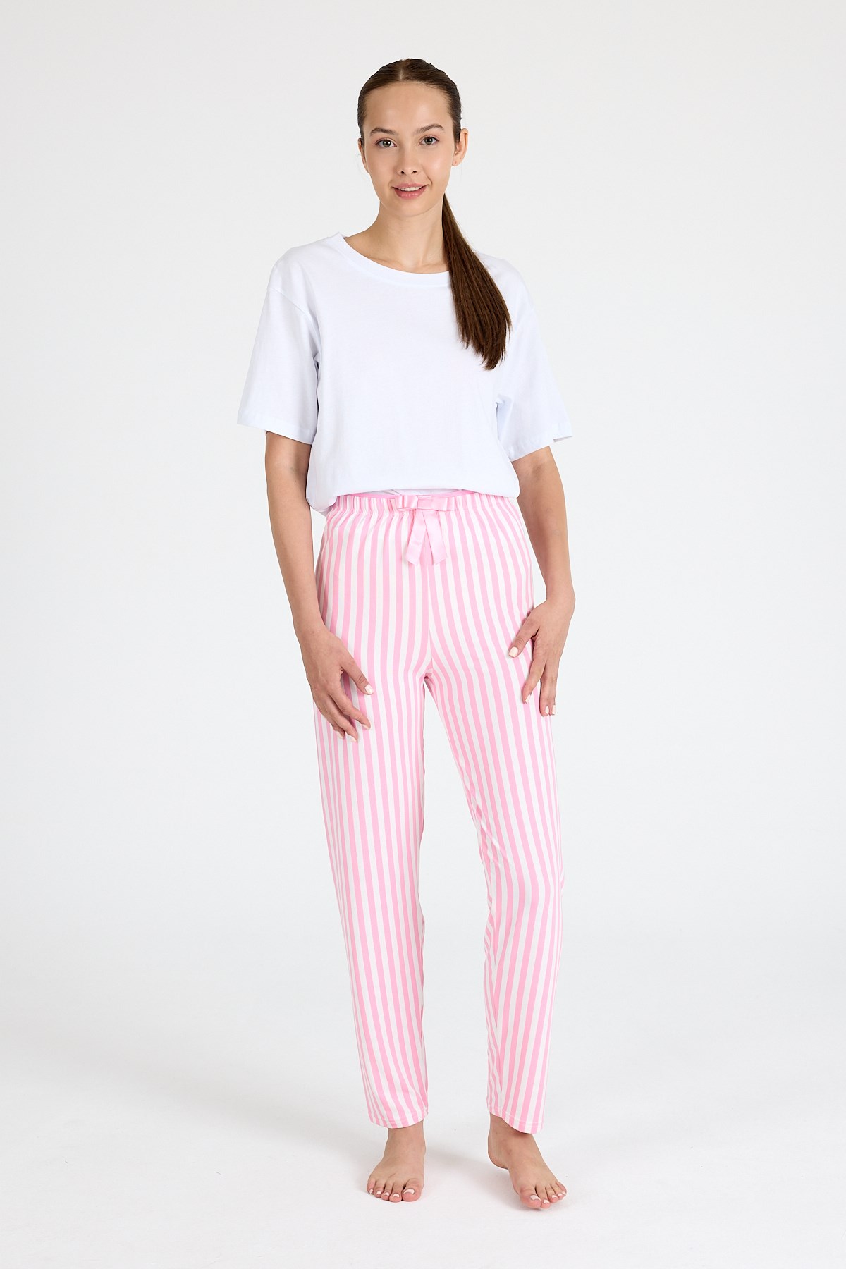 Pembe Çizgili Pijama Altı 4523