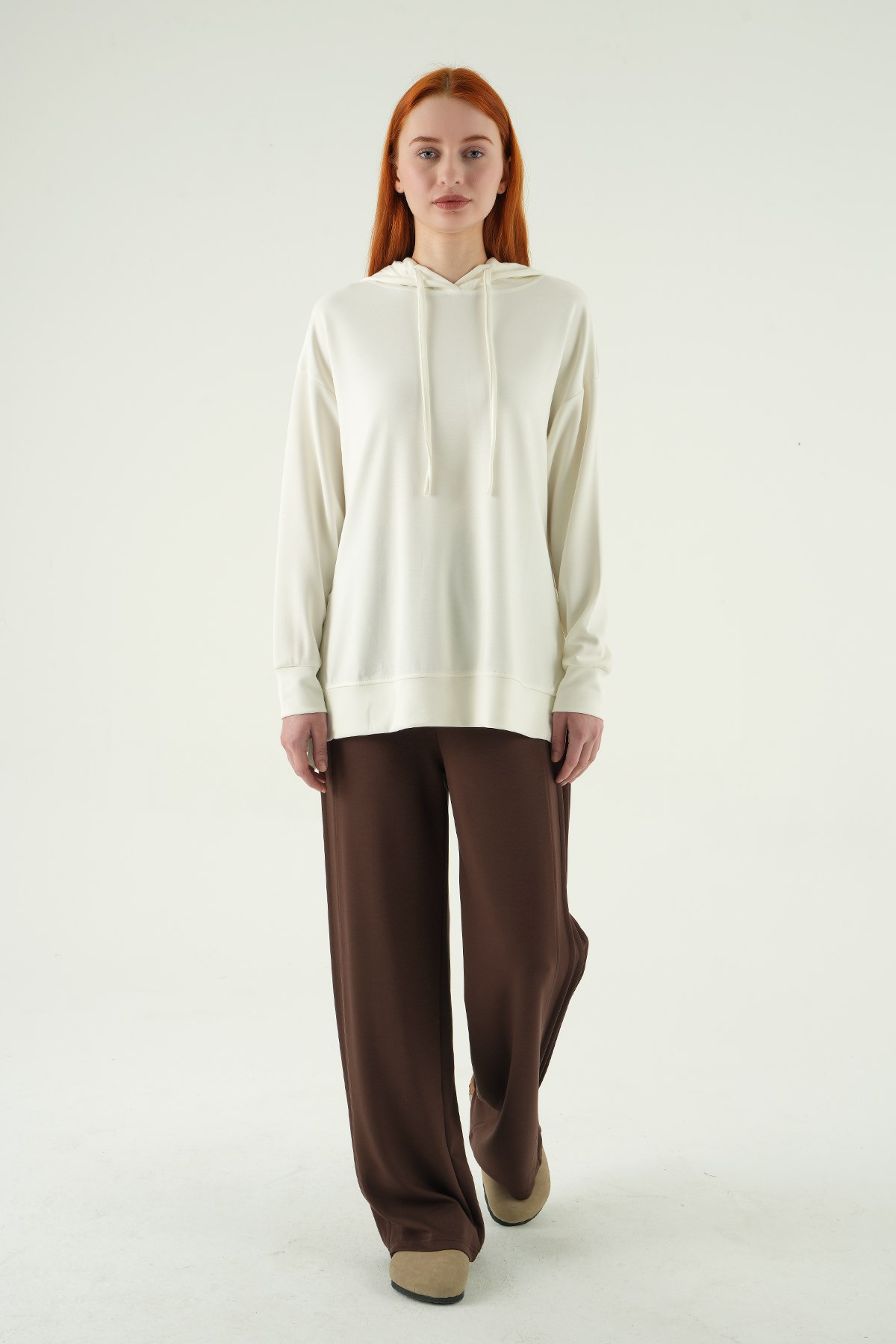 Kapüşonlu Tunik 8309A Ekru 3