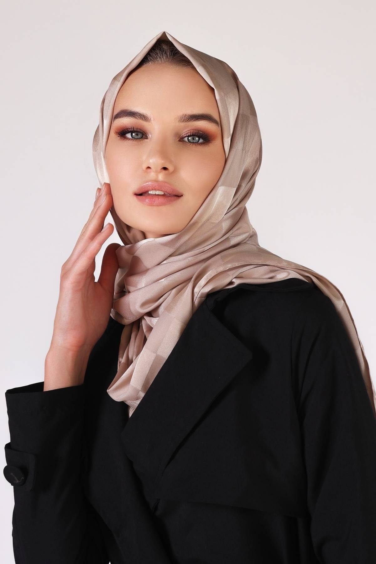 Dama Desen Şal 5664 Bej 2