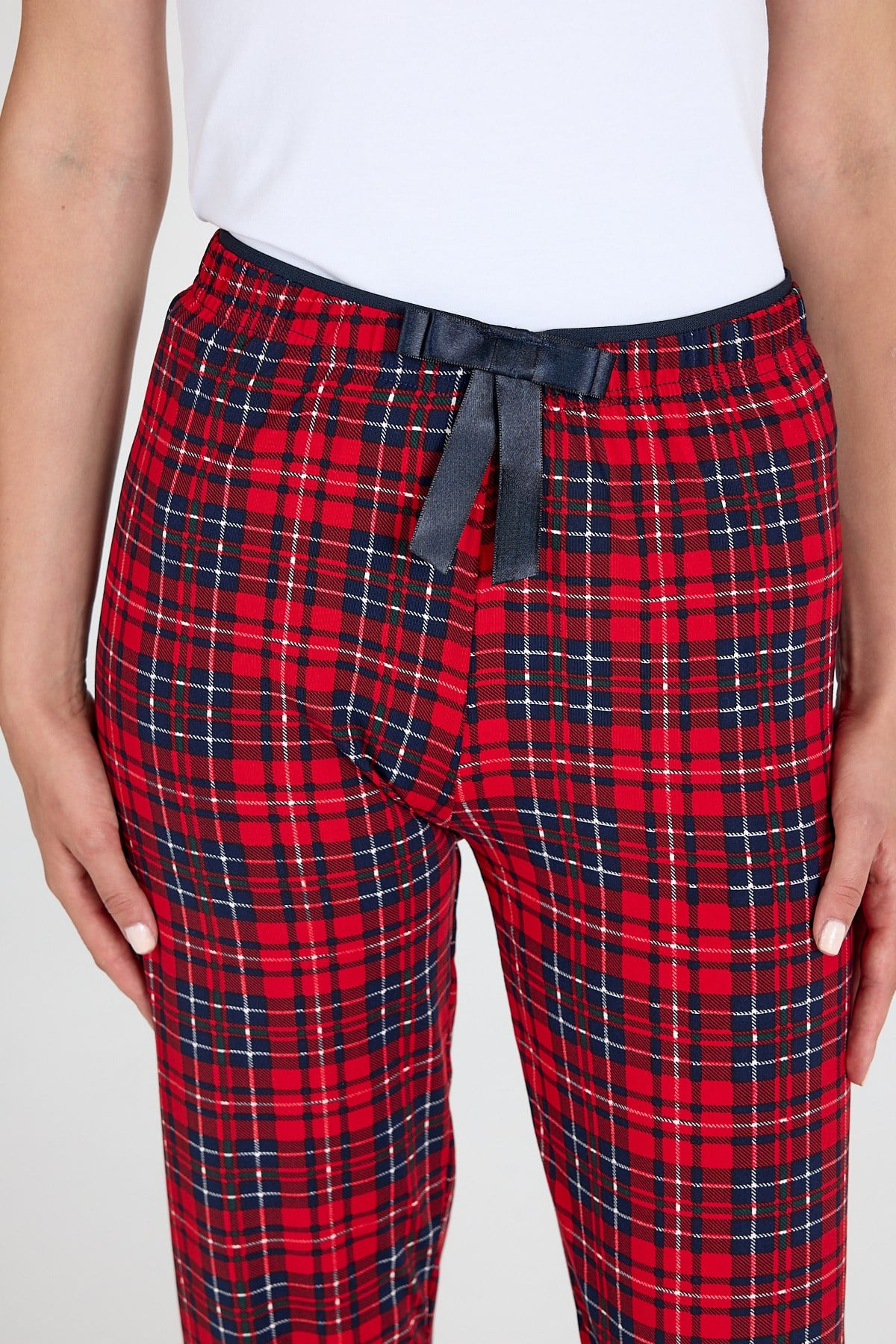 Kırmızı Dama Desenli Pijama Altı 4522 4