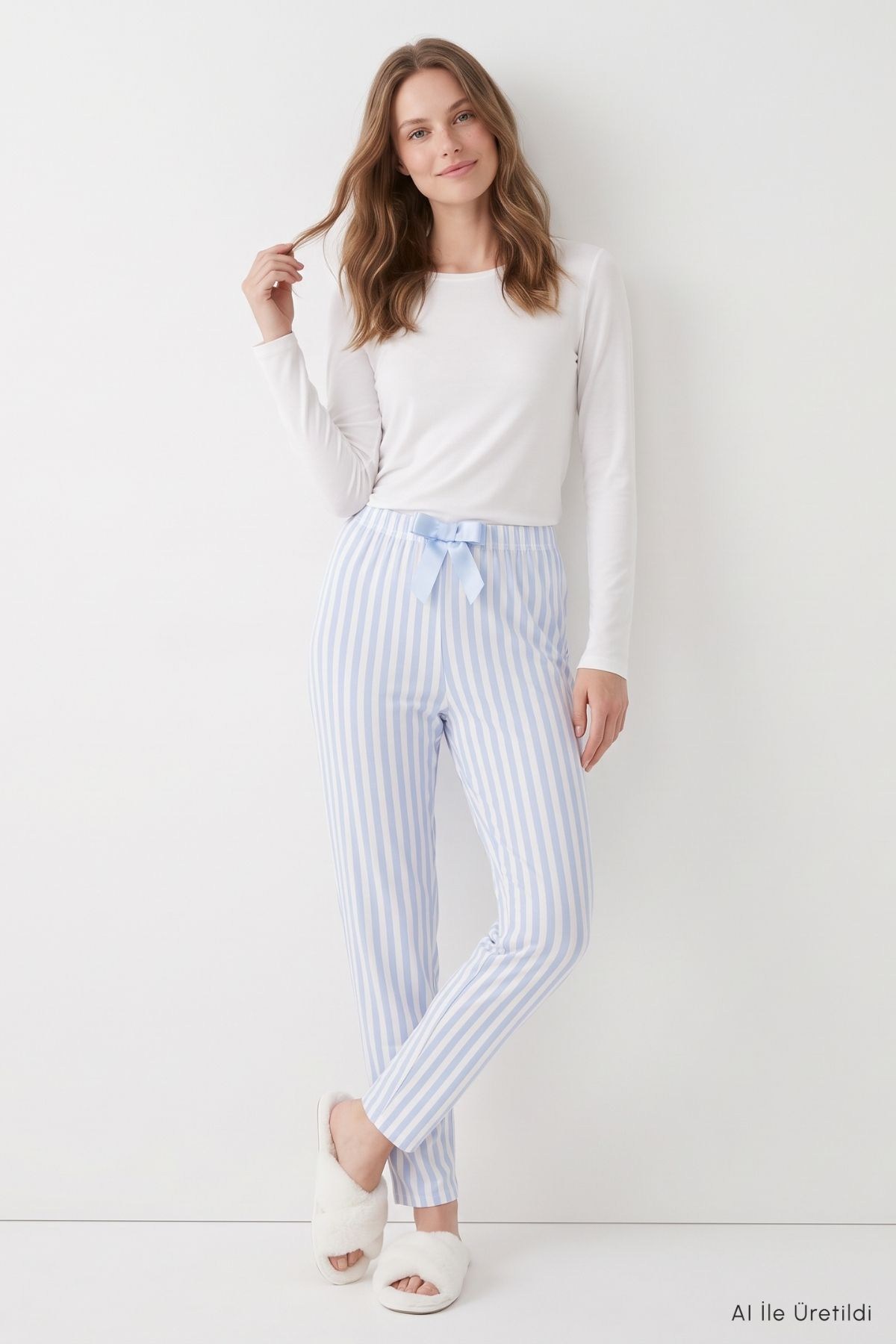 Çizgili Pijama 4523 Mavi
