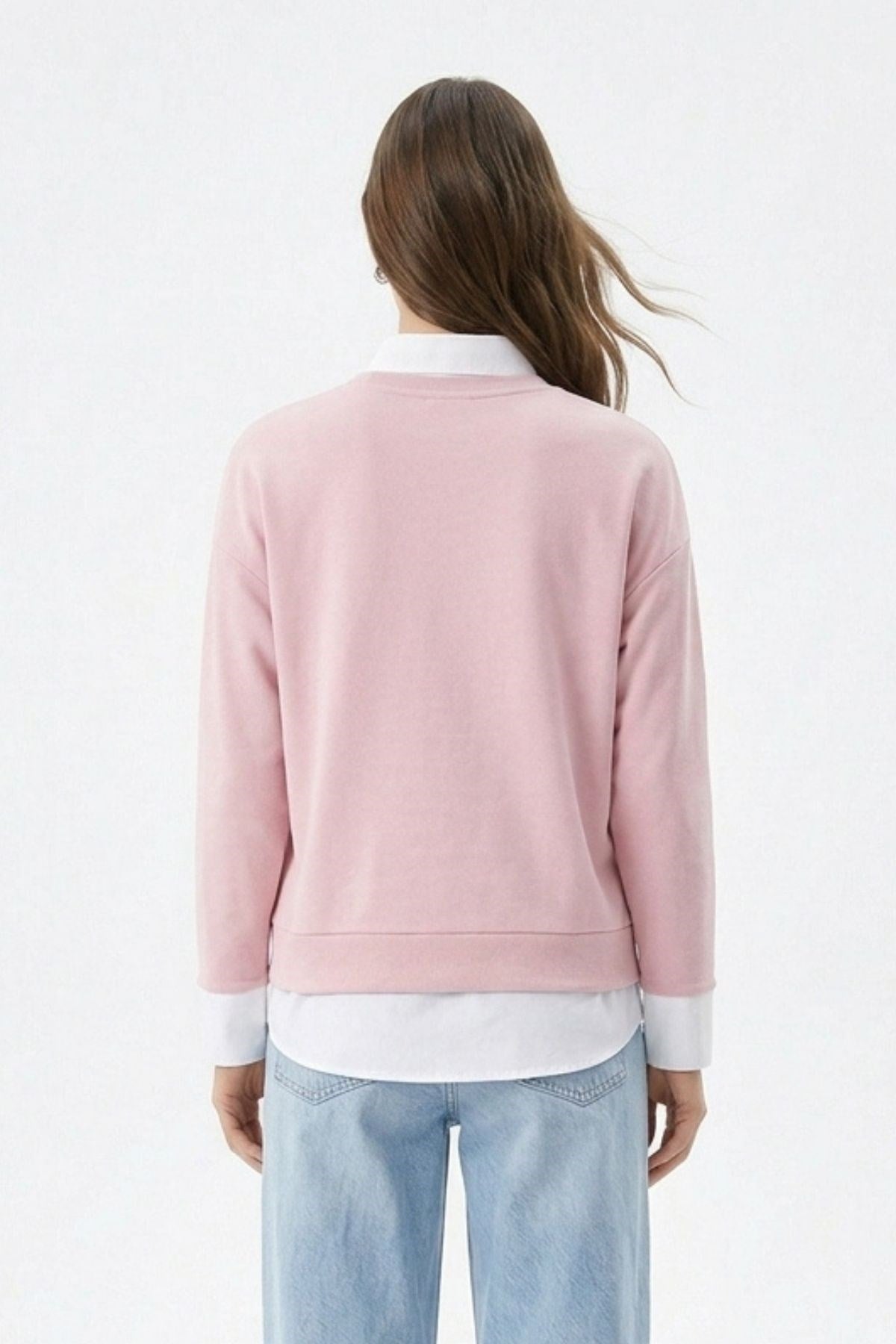 Bisiklet Yaka Garnili Bluz 8375 Pembe 3